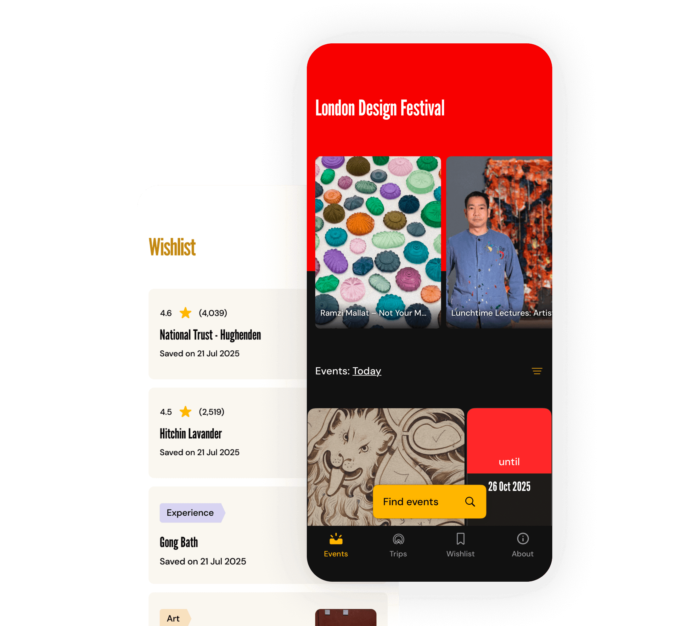 Representative screen of a trip in the app.